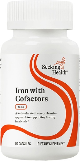 [BRSWIHIYBUCBO2DA] Seeking Health Iron mit Cofactors, als Ferrochel Ferrous Bisglycinat, Vitamin A und C Cofactors, Verdauungsenzyme für optimale Eisenabsorption, Vegan und Vegetarisch (90 Kapseln)*