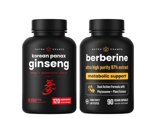 [BRSRAFL6OQNBGHY7] NutraChamps Energy & Metabolic Support: Ginseng & Berberine Duo