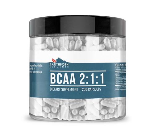 [BRSWYBD7CIBQIETP] Earthborn Elements BCAA, 200 Capsules, Pure & Undiluted, No Additives