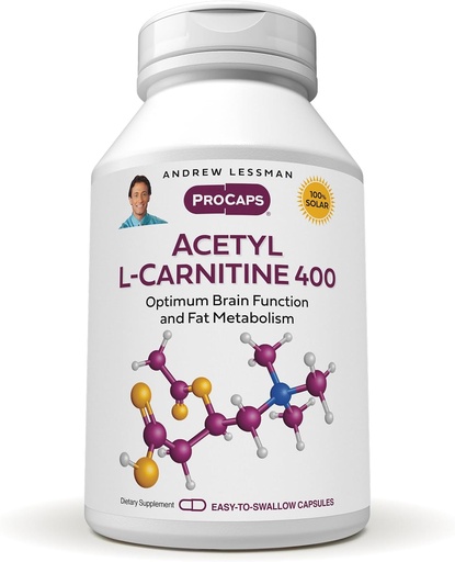 [BRSWYZ34AB7W23DA] ANDREW LESSMAN Acetyl L-Carnitine 400 mg - 60 Kapsül - Nervous System, Fat və Enerji Metabolizm, sağlam beyin funksiyası, Beynin sağlam Kan Akışı Easy-to-Swallow Capsules.