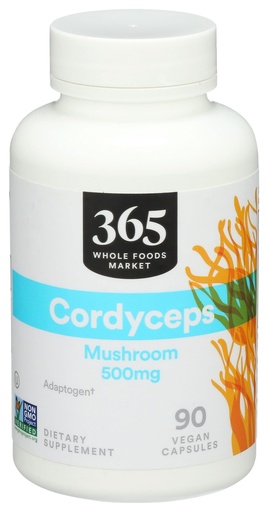 [BRSWYHQDOUFGYET5] 365 by Whole Foods Market, Cordyceps Mushroom Vegan Capsules, 500mg, 90 Count