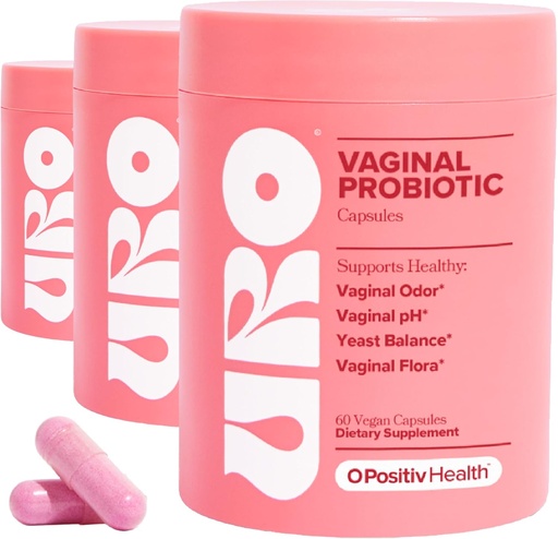 [BRSRAZYOOAARMHTB] O Positiv URO Vaginalni probiotiki za ženske pH Ravnotežje s prebiotiki & Lactobacillus Probiotic Mešanica - Vaginalni zdravstveni dodatek - Spodbujanje zdrave Vaginalne Odor & Vaginalna Flora, 60 Število (Pack 3)