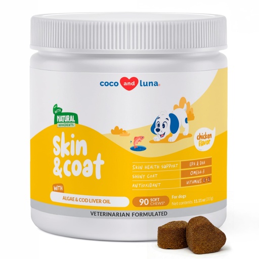 [BRSROFATAUPA2CDJ] Omega 3 Fish Oil for Dogs - with Omega 3, 6, and 9, Vitamin E for Dog Shedding, Itchy, Dry Skin, Joint & Heart Support (Soft Chews)