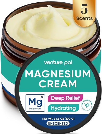 [BRSRAFQKPJ4AIHQ7] Venture Pal Magnesium Lotion, Topical Magnesium Cream for Sleep, Leg Cramps & Pain, Muscle Relaxation, Calm, Moisturizing Supplement with Coconut Oil, Shea Butter & Hyaluronic Acid, Safe for Kids