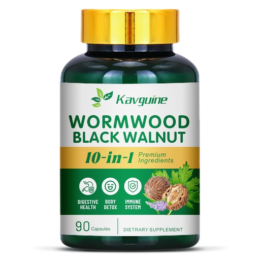 [BRSRAA3RAF7RE2Y2] 10 in 1 Wormwood Capsules - 90 Capsules Supplement, Black Walnut Hulls, Cloves, Black Pepper, Turmeric Curcumin Root, Peppermint Leaf, Supports Cut Health & Digestive Balance