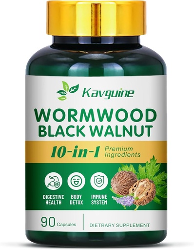 [BRSRAA3RAF7RE2Y2] 10 v 1 Wormwood Kapsule - 90 Kapsule Supplement, Black Walnut Hulls, Klinčeky, Black Pepper, Turmerica Curcumin Root, Peppermint Leaf, Podpora Cut zdravie a trávenie Balance