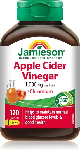 [BRSWGHDQBEGRSDQ4] Jamieson Apple Cider Vinegar & Chromium, 120 caplets