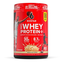 Six Star Whey Protein Powder Plus - Muscle Building & Recovery Formula with Whey Isolate Powder, BCAAs, 30g Protein, Immune Support - Post-Workout Supplement - Vanilla Cream, 1.8 lbs