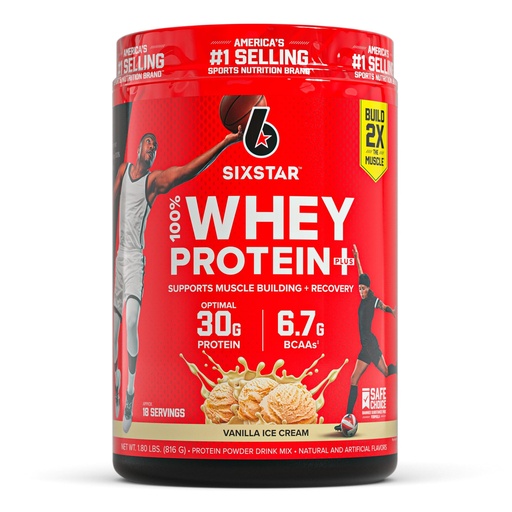 [BRSW2AI7B4CWMALB] Six Star Whey Protein Powder Plus - Muscle Building & Recovery Formula with Whey Isolate Powder, BCAAs, 30g Protein, Immune Support - Post-Workout Supplement - Vanilla Cream, 1.8 lbs