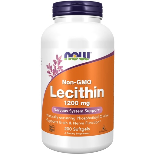 [BRSWIY32BQNBUHDO] NOW Foods Supplements, Lecithin 1200 mg with naturally occurring Phosphatidyl Choline, 200 Softgels
