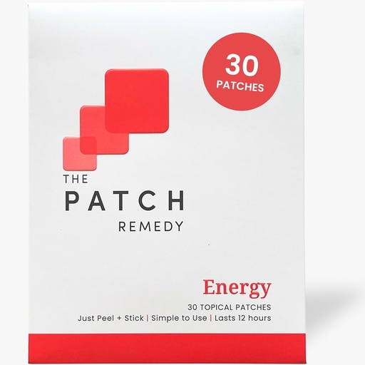 [BRSROCYTBYPBQCY2] The Patch Remedy Energy Patch | Guarana, Taurine, Glucuronolactone, Green Tea, B Vitamins | 30 Patches