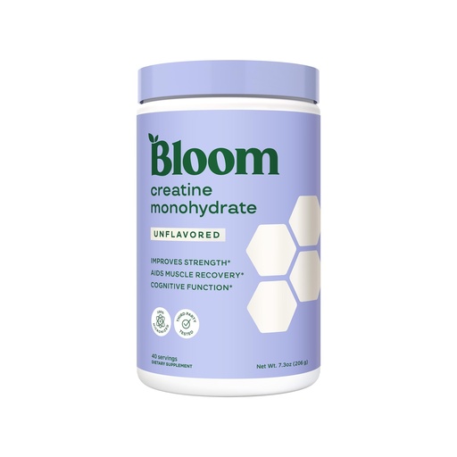 [BRSRAGQQBEIBUCY2] Bloom Nutrition Creatine Monohydrate Powder, 5g Micronized Creatine per Serving, Supports Muscle Recovery, Strength, Endurance, Pre or Post Workout, Gluten Free, Non GMO, Unflavored, 40 SVG, 7.3 oz