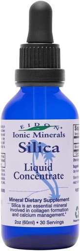 [BRSWIFALBR4RYDLI] Eidon Liquid Silica Mineral Concentrate - Silica Supplement Drops for Hair, Skin and Nails, Supports Collagen Production, Helps Manage Calcium, No Added Sugar - 2 oz
