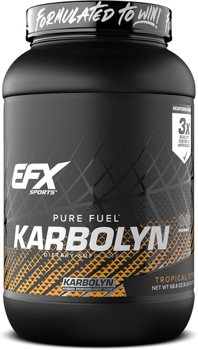 [BRSWGHANBYFBMADP] EFX Sports Karbolyn Fuel | Fast-Absorbing Carbohydrate Powder | Carb Load, Sustained Energy, Quick Recovery | Stimulant Free | 37 Servings (Tropical Storm)