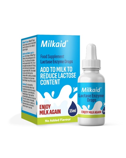 [BRSWGCYROQFGADTA] Milkaid Lactase Enzyme Drops for Lactose Intolerance | Prevents Gas, Bloating & Diarrhea | Fast Acting Dairy Digestive Supplement | Gluten Free & Vegetarian | No Artificial Flavor | 0.5 Fl Oz (1)