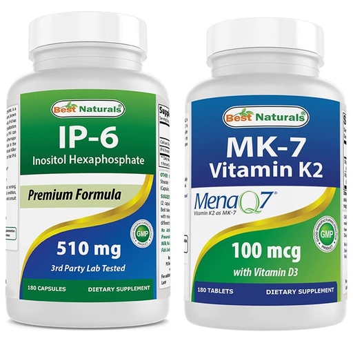 [BRSRMBQEDN4GOH36] Best Naturals IP-6 510 mg & Vitamin K2 (MK7) with D3