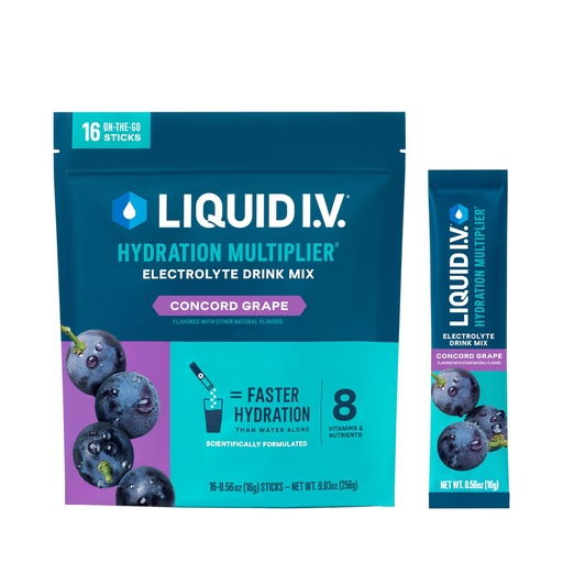 [BRSW2BAKCB4A2FA4] Liquid I.V.® Hydration Multiplier - Concord Grape | Electrolyte Powder Drink Mix | 1 Pack (16 Servings)