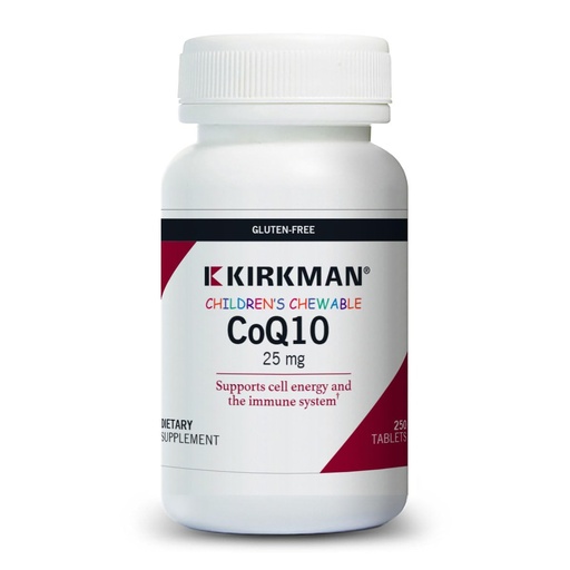 [BRSWIATRA4PRU3LK] Kirkman Coenzyme Q10 25 mg Children's Chewable Tablets || 250 Tablets || CoQ10 || Free of Common allergens || Gluten Free || Casein Free || Supports Immune System