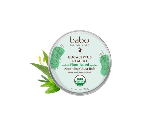 [BRSWYZD5O4HB6H3F] Babo Botanicals Eucalyptus Remedy Plant Based Soothing Chest Rub, Organic, Vegan, Multicolor, 2 Oz