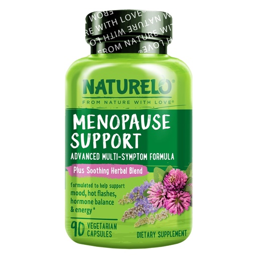 [BRSRMEIBAB4GMCYV] NATURELO Menopause Supplements for Women, Herbal Blend with Black Cohosh for Menopause Hot Flashes Advanced Estrogen Multi-Symptom Formula 90 Capsules