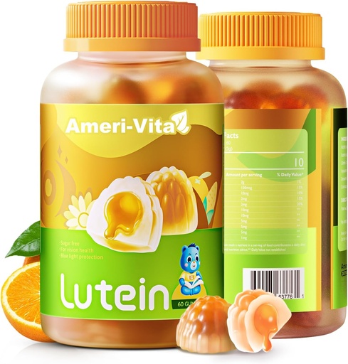 [BRSRAAA6CMHRUC3L] Sugar Free Lutein 5mg Gummies for Eyes Health: with 1mg Zeaxanthin, Lutein Supplements Eye Vitamins Filled Gummies Lutein Supplement for Vision and Blue Light Protection,Orange Flavor, 60 Count