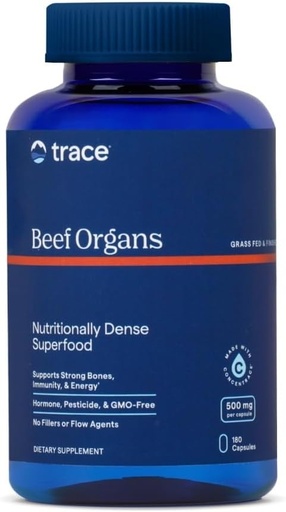 [BRSRMFAKDF7GMDLX] Trace Minerals Beef Organs - Beef Organ Supplement for Daily Wellness - Immune System, Heart, Energy, Hair, Skin & Bone Health - Natural Superfood - Keto & Paleo-Friendly - 180 Count (30 Servings)