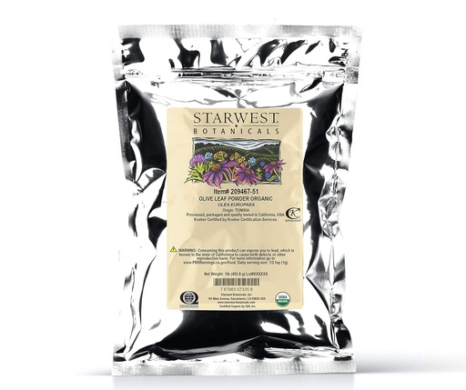 [BRSWICY6AABWMFDU] Starwest Botanicals Organic Olive Leaf Powder, 1 Pound
