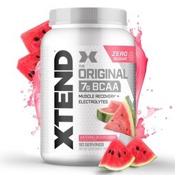 Xtend Original BCAA Powder, 7g BCAAs and 2.5g L-Glutamine for Muscle Recovery Hydration and Lean Muscle, Sugar Free Intra and Post Workout Drink with Electrolytes, Watermelon Explosion, 90 Servings