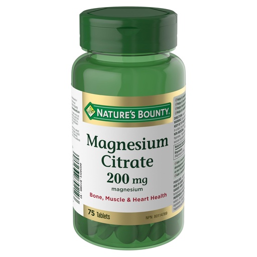 [BRSWGEIZC4MGCAI4] Nature's Bounty Magnesium Citrate 200 mg, 75 Tablets
