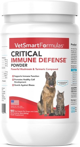 [BRSREFD5PMIWGYLG] Critical Immune Defense for Dogs & Cats; Supporta la crescita normale delle cellule - Turchia Tail, Reishi, Shiitake e Maitake Mushroom Formula con l'estratto di radice curcuma bianca brevettato (large / 90 Day Avg. Supply)