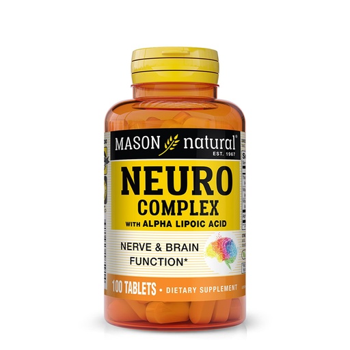[BRSROBQBCUIWMEI7] MASON NATURAL Neuro Complex with Alpha Lipoic Acid & Vitamin B12, Suitable for Vegetarians, 100 Tablets