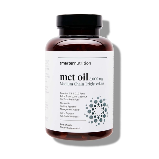 [BRSRAZTROAHAE2DD] SMARTERNUTRITION MCT Oil Capsules C8 and C10 - Ketogenic Fuel for Brain & Body, Sustained Energy - from Cold-Pressed Coconut, Palm & Gluten-Free, Non-GMO - 90 Count - 30-Day Supply