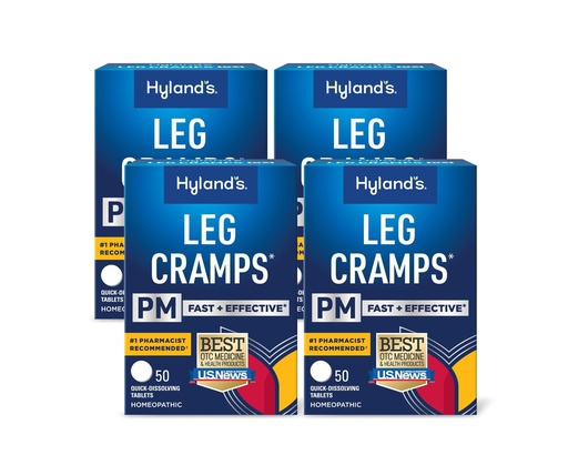 [BRSWKEYFAEJR4HLM] Hyland's Leg Cramps PM, Relief of Nighttime Leg, Calf, and Foot Cramps, 50 Quick-Dissolving Tablets 4-Pack (200 Total)