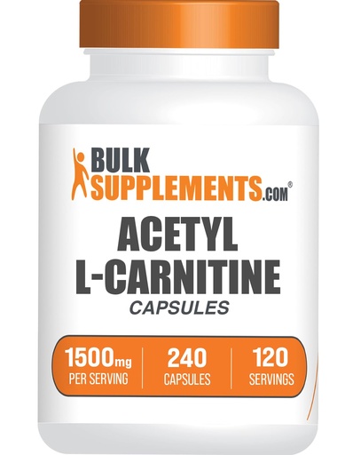 [BRSWIAY5OYBGMCTM] BulkSupplements.com Acetyl L-Carnitine Capsules - ALCAR HCl, Carnitine Supplement - ALCAR Capsules, Acetyl L-Carnitine 1500mg - Gluten Free, 2 Capsules per Serving, 240 Capsules
