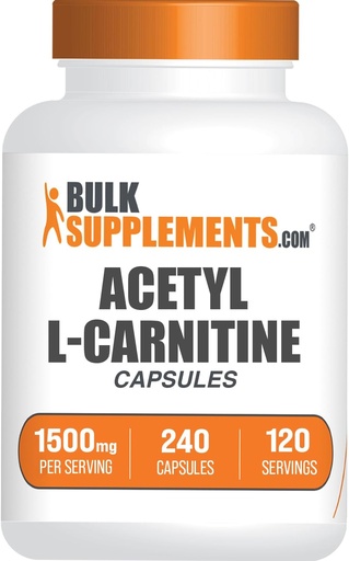 [BRSWIAY5OYBGMCTM] BulkSupplements.com Acetyl L-Carnitine Capsules - ALCAR HCl, Carnitine Supplement - ALCAR Capsules, Acetyl L-Carnitine 1500mg - Gluten Pulsuz, 2 Kapsüls təşkil, 240 Kapsüls