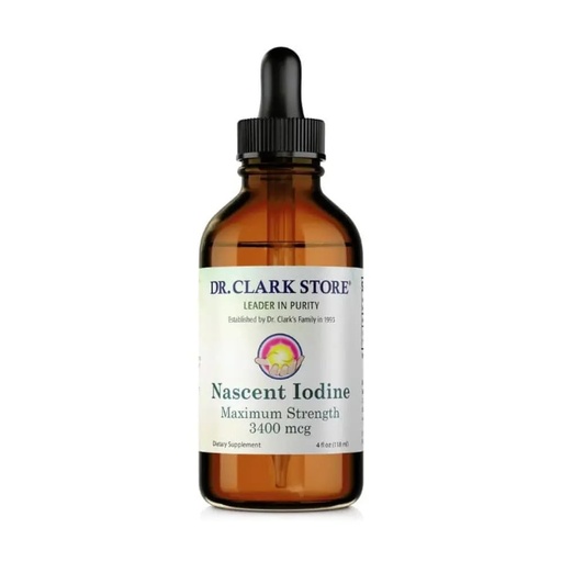 [BRSWIZQ2CMNAEH3U] Dr. Clark Store White Iodine (Nascent Iodine) – 4 Fl Oz, Supports Thyroid Health & Immune System