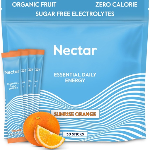 [BRSRMA36CN6B43I6] Nectar Energy Booster - Organic Caffeine, B12 & Electrolytes - Sugar Free & Zero Calorie – Healthy Coffee, Energy Drink & Soda Alternative – Hydration & Energy Drink Mix (Orange 30 Powder Packets)