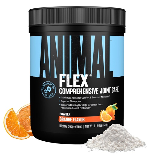 [BRSWGZQPOECB6HLB] Animal Flex Powder - Joint Support Supplement for Pain Relief, Repair and Restore Muscles with Turmeric, Glucosamine, Chondroitin, MSM, Collagen and Boswellia, Great Tasting Orange Flavor, 30 Scoops