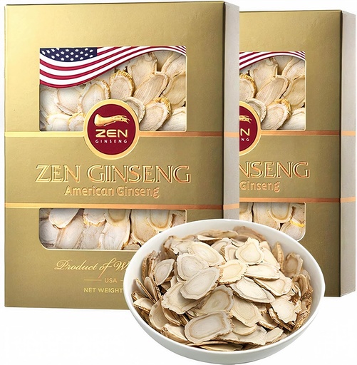 [BRSWGBIQAQDRMFDJ] 2 Æsker af American Wisconsin Ginseng Slices - Forbedret energi, ydeevne, & Mental Sundhed for mænd og kvinder. I alt 8 Oz.