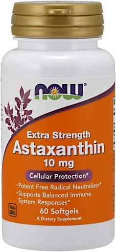 [BRSWIZYPPIPAKGTK] NOW Foods Astaxanthin 10 mg Softgels, 60 Softgel