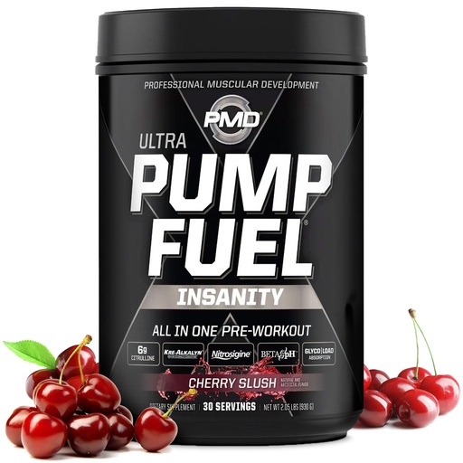 [BRSWYHD2PIFA2ALX] PMD Sports Pump Fuel Ultra Insanity, Ultimate Pre Workout & Muscle Pump, Maximum Strength Energy, Focus, Endurance & Recovery, Creatine & Beta Alanine, Cherry Slush, 30 Servings