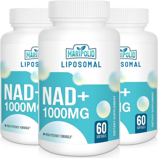[BRSRMHD5OZ7BY3DJ] Liposomālā NAD+ Papildinājums 1000 mg -- Augstākais NAD Pontecy -- Max Absorbcija --- Pure NAD Papildinājums -- Enerģija un DNS remonts, novecošanās aizsardzība, smadzeņu funkcija - 180 Softgels