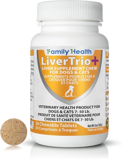 [BRSRMBLQDIFGOAI2] Comprehensive Liver Support Supplement for Smaller Dogs. Flavorful Chewable Tablets Combining Same, SPC, Silybin A+B, + Glutathione 30Ct (Small - Medium)