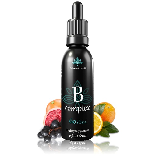 [BRSW2GQ3OQCB6EYV] Vitamin B-Complex Drops, 2oz, 60 Doses, All 8 B-Vitamins, Immune Energy Support Supplement Non GMO Vegetarian Safe