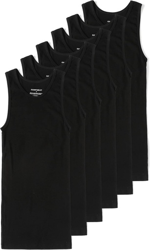 [BRSW2HAEOAFRECDG] Camisetas A-Shirts 6-Pack Hombres Camisetas Tight Fit Tank Tops Cotton Spandex