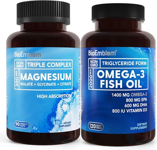[BRSRAGL2A4BQIC3J] BioEmblem Triple Magnezium Complex in BioEmblem Omega-3 ribje olje 2000mg