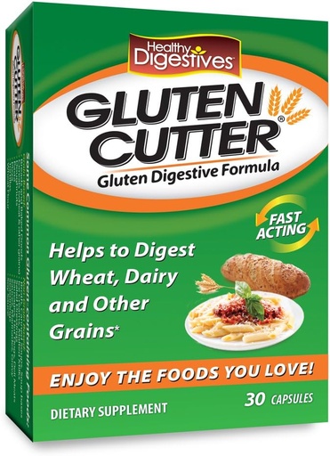 [BRSWIEIBCIEBS2IV] Healthy Digestives Gluten Cutter Enzyme Formula - Helps Improve Your Bodies Gluten Digestion and Assist in Breaking Down Wheat, Dairy and Other Grains - Capsules - 30 Servings