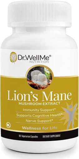 [BRSW2FI6O4ARUFA4] Organic Lion's Mane Mushroom Capsules 500mg – 90 Veggie Capsules, 3-Month Supply – Cognitive, Nerve & Immune Health – Kosher & Halal Certified, Free from Gluten & GMOs