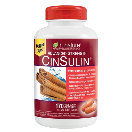 [BRSWIZYHCQCROF3I] Trunature Advanced Strength Cinsulin 170 Capsules