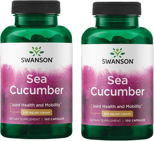 [BRSWGFD3CB4BSDIY] Swanson Sea Cucumber - Natural Supplement Promoting Joint Health & Mobility Support - Supports Cartilage Protection & Connective Tissue Health - (100 Capsules, 500mg Each) (2 Pack)